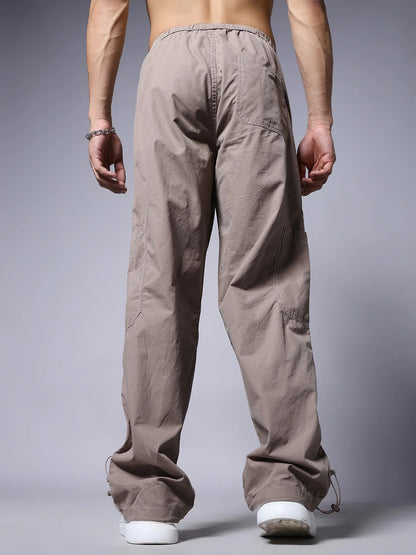 Men’s Taupe Utility Cargo Pants – Relaxed Fit Casual Streetwear Trousers (S to 6XL)