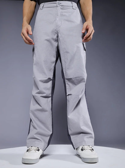 Men’s Grey Utility Cargo Pants – Relaxed Fit Casual Streetwear Trousers (S to 6XL)